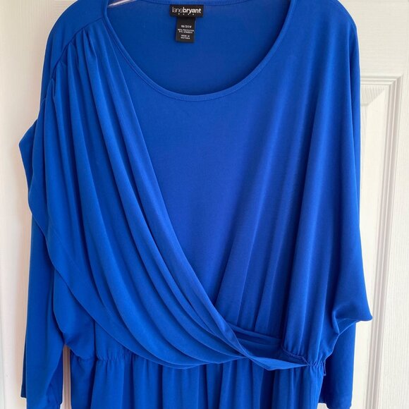 Lane Bryant Royal Blue Dress Long Sleeve Womens  Plus Size 18/20 - Picture 3 of 5